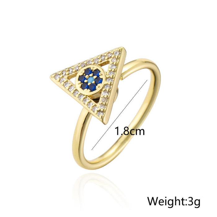 New Statement Rotatable Triangle Shaped Open Ring