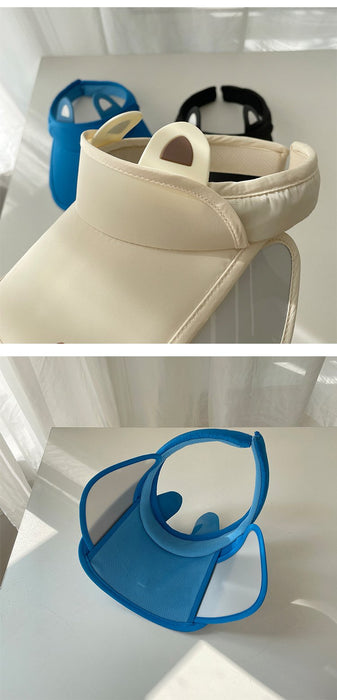 Summer Cute Cat Ears Children‘s Wide Brim Sun Hat