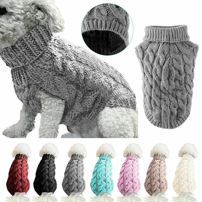 High collar knitted pet cat and dog clothes
