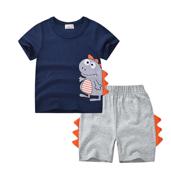 Three dimensional dinosaur boys' set children's two-piece set