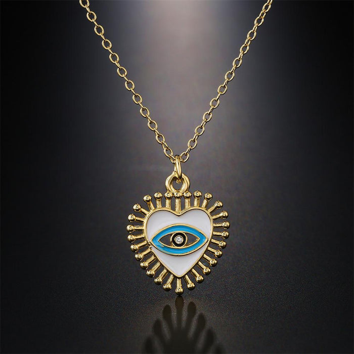 Personalized Oil Dripping Love Devil's Eye Pendant Necklace