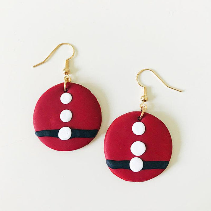 Green Handmade DIY Soft Clay Geometric Flower Earrings