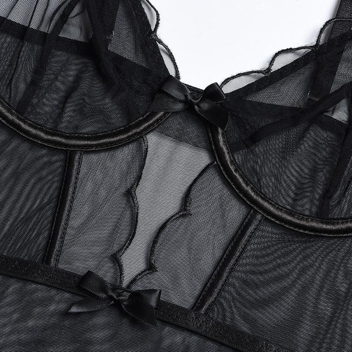 Women's Fashion Mesh Underwear Sexy Underwire Bodysuit