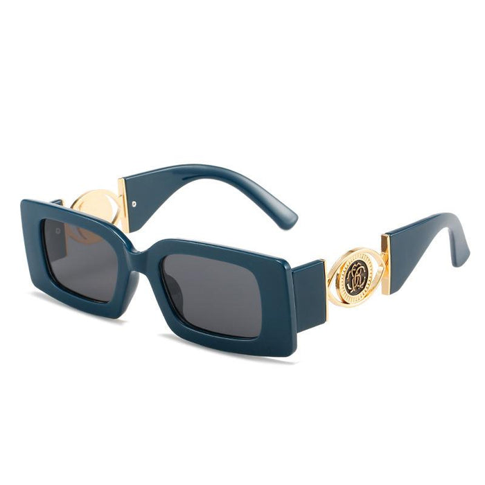 Square small frame metal sunglasses