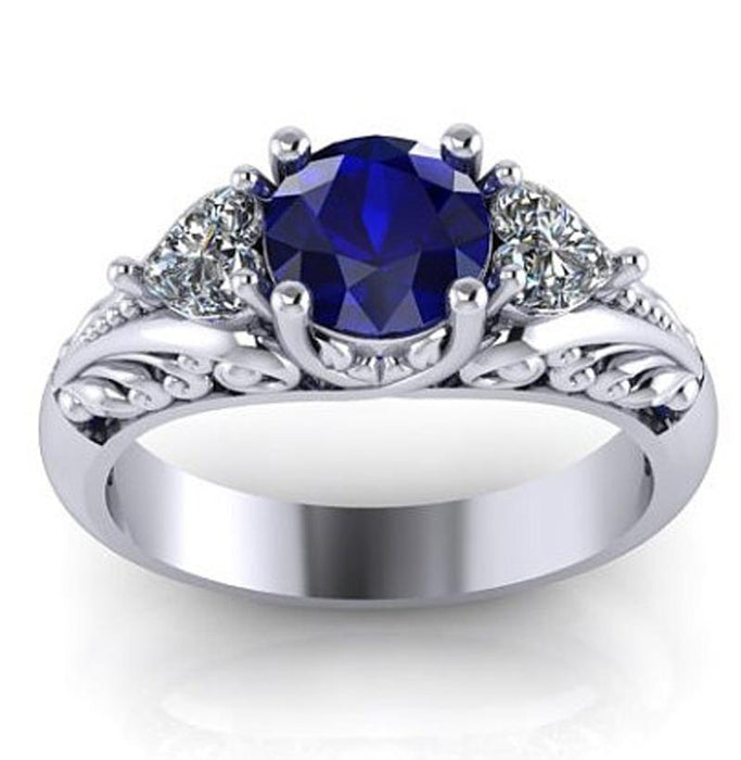 Luxury Women Jewelry Blue / Light Blue Zircon Bridal Rings