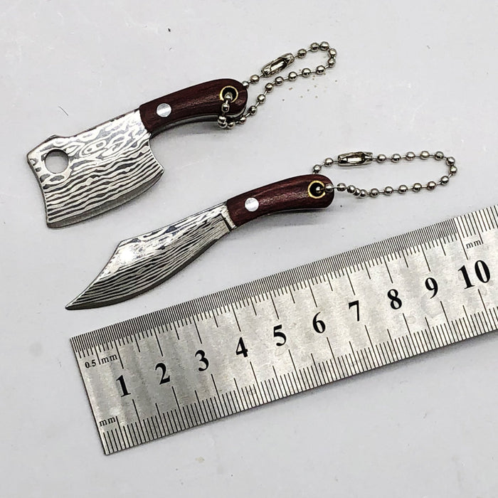 New Stainless Steel Knife Mini Vegetable Knife Keychains Pendant Portable Tool