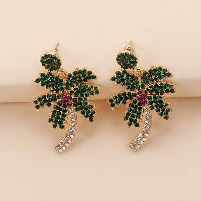 New Coconut Personalized Creative Diamond Female Earrings Accessories Inlaid Rhinestone