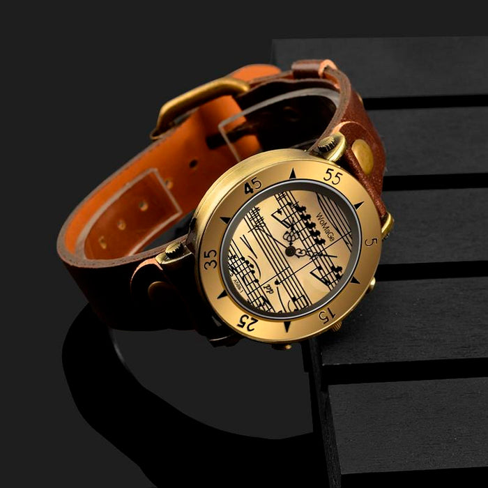 Music Style Fashion Women Leather Watches