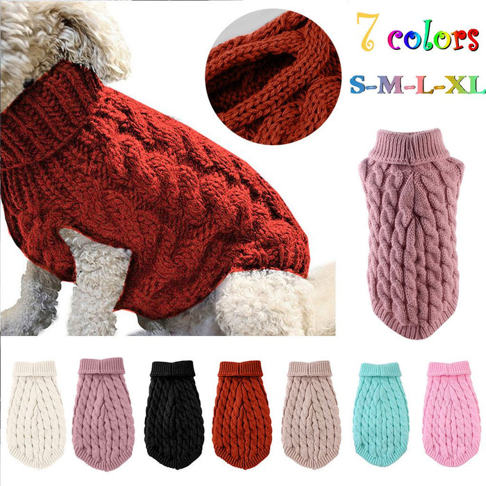 High collar knitted pet cat and dog clothes