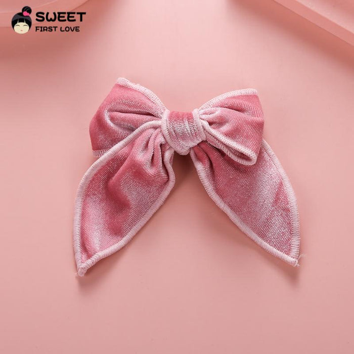 Velvet Bow Dovetail Hairpin Horsetail Clip