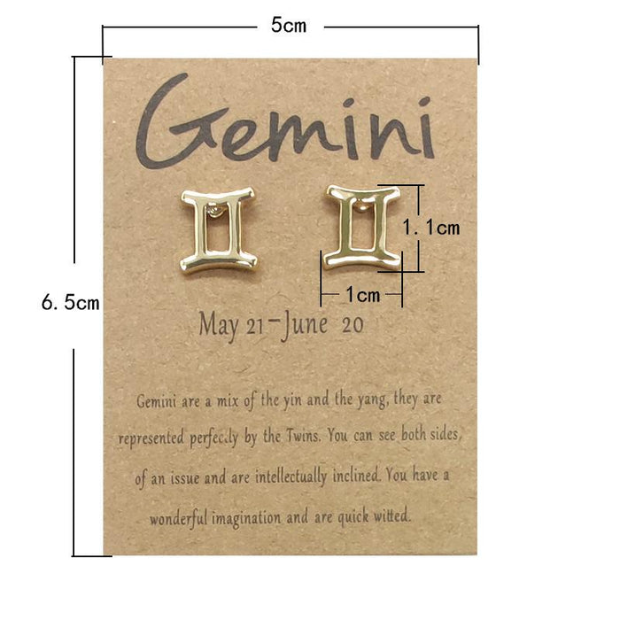 Twelve Constellations Brown Constellation Card Earrings