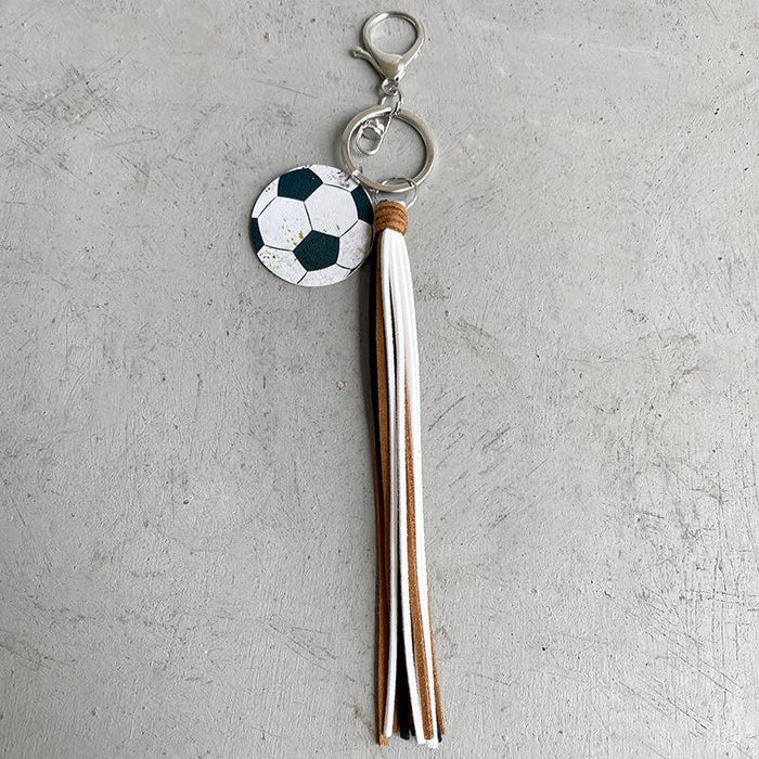 Baseball Basketball Football Volleyball Ball Key Ring Vintage Tassel Pendant