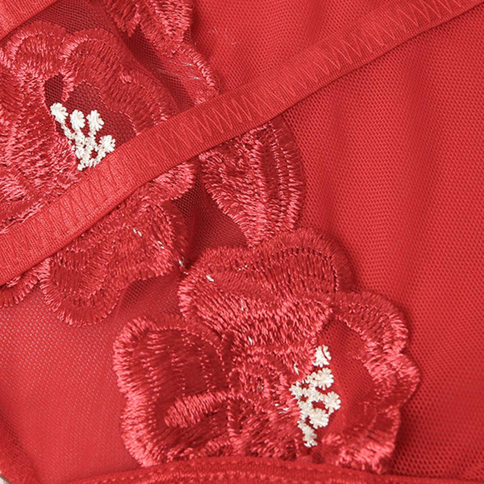 Women Lace Mesh Embroidered Bodysuit Sexy One-piece Lingerie