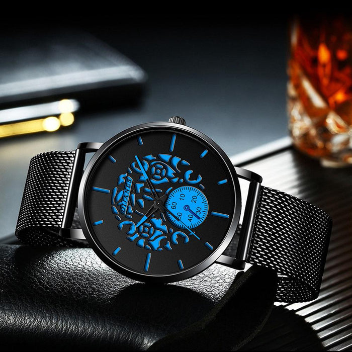 Fashion Mens stainless steel Quartz Watch Male Clock