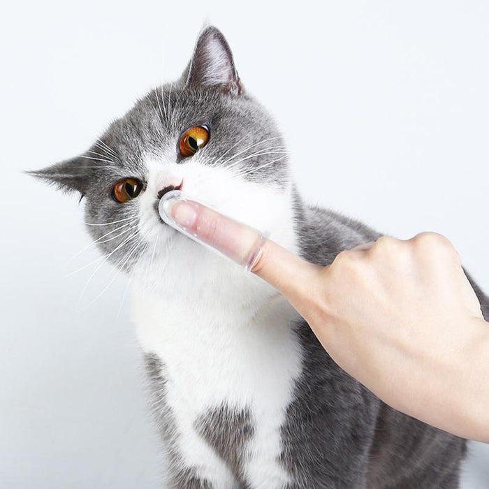 Super Soft Pet Finger Toothbrush Dog Brush Bad Breath Tartar Teeth Tool