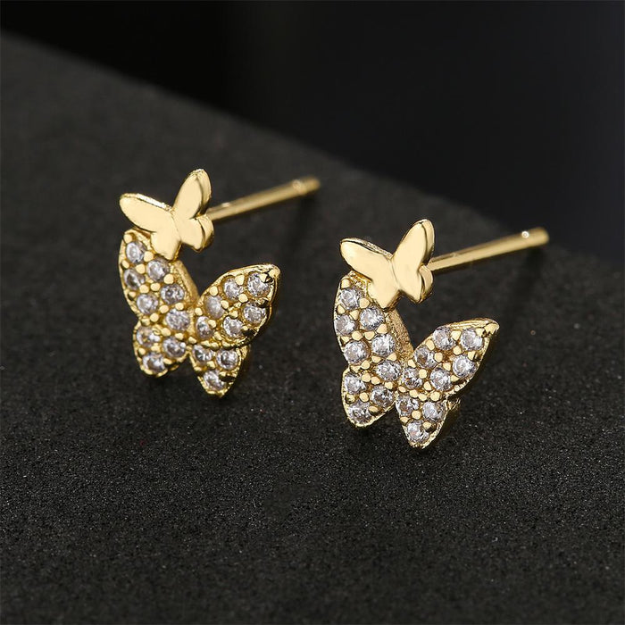 New Fashion Double Butterfly Personalized Earrings and Earrings