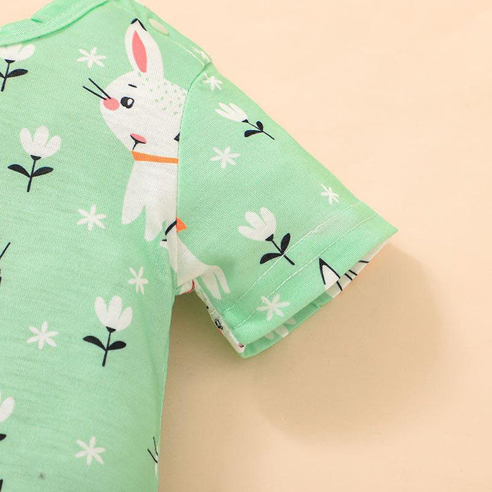 Baby Summer Rabbit Short Sleeved Jumpsuit