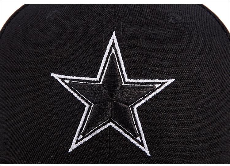 New Embroidered Five Pointed Star Baseball Cap Flat Brim Cap