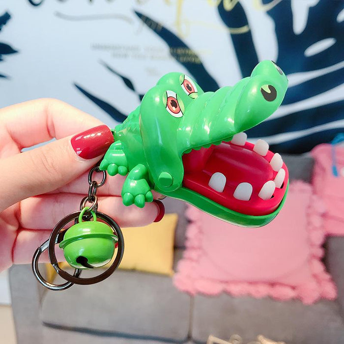 Cartoon Biting Hand Crocodile Tricky Game Keychain