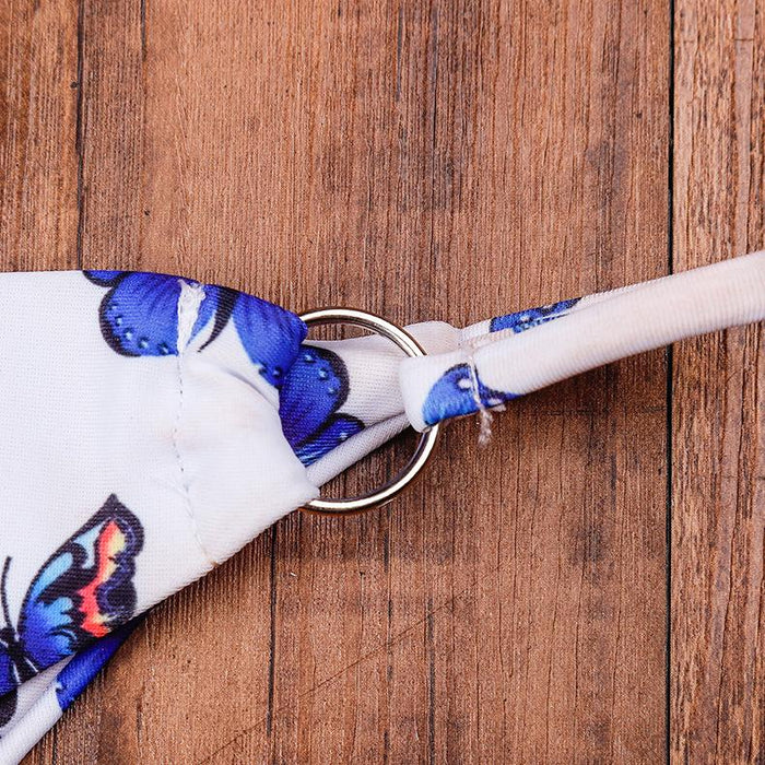 Sexy butterfly print split Bikini Swimsuit