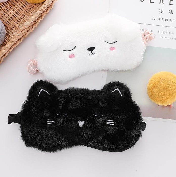 Cartoon Little Dog Elk Black Cat Shading Blindfold Eye Mask