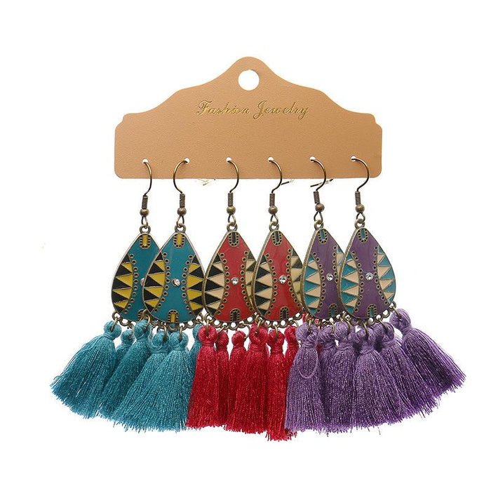 3 pairs/set Earrings Bohemian Style Jewelry X0X36211