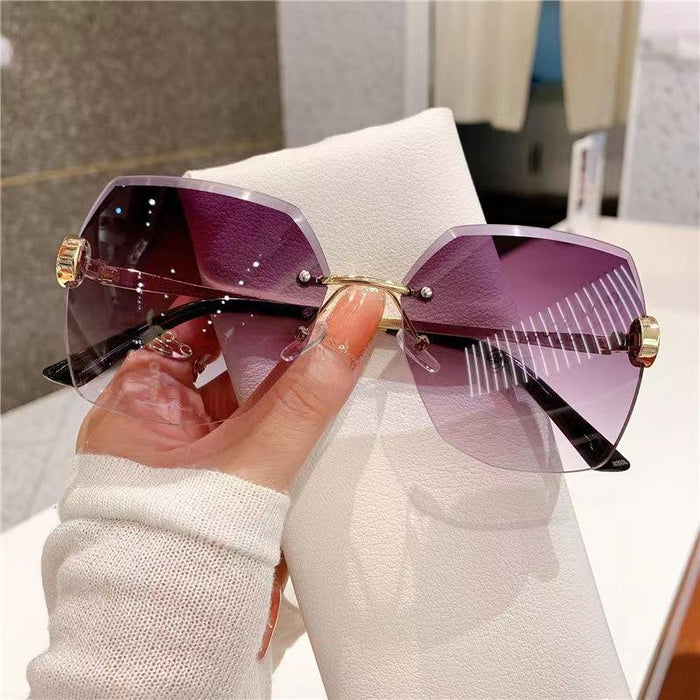 Ocean slice trimming Sunglasses diamond frameless shake