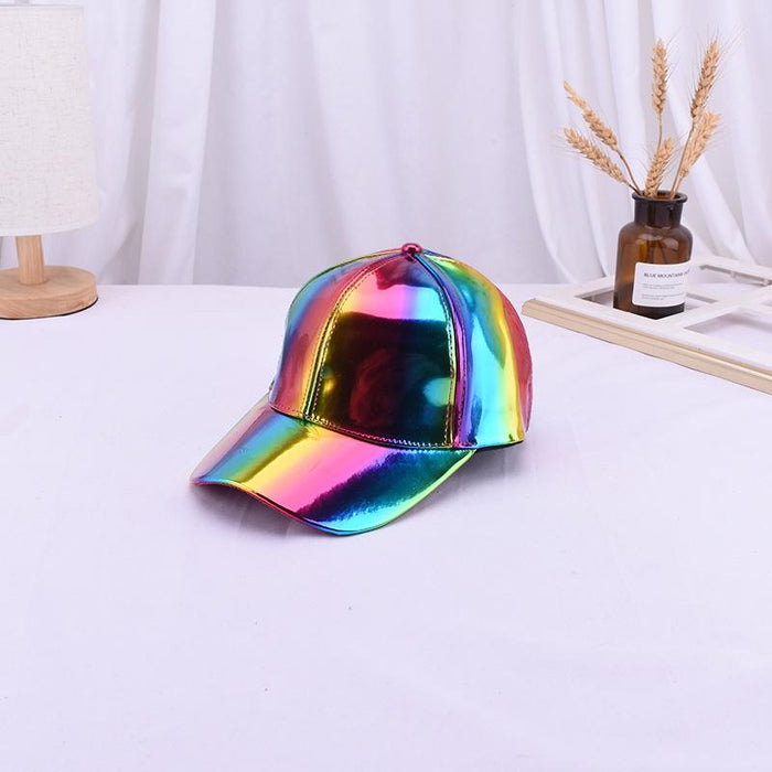 Summer Outdoor Sun Protection Laser Patent Leather Cap Baseball Cap