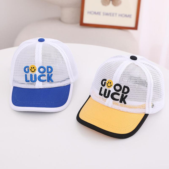 Summer GOOD Smiley Kids Mesh Sunshade Mesh Cap
