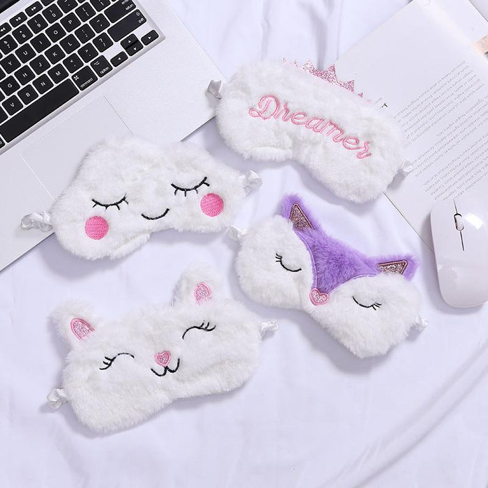 White Cloud Crown Fox Sleeping Shade Eye Mask