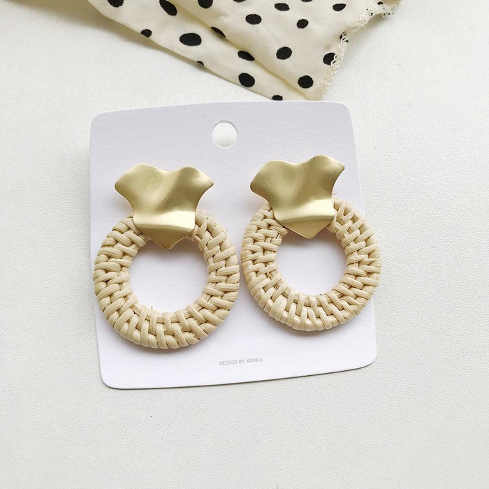 Bohemian Long Handmade Rattan Tassel Earrings