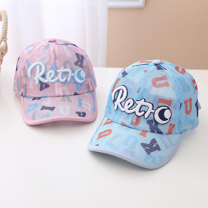 Summer 3D Embroidery English Alphabet Children's Mesh Hat