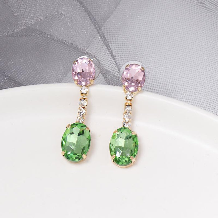 Personalized Fashion Square Women's Earrings Accessories Inlaid Rhinestone
