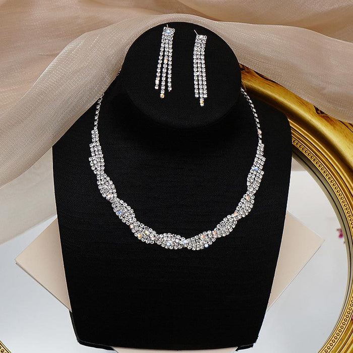 Fashion Woven Women's Jewelry Necklace Earring Set
