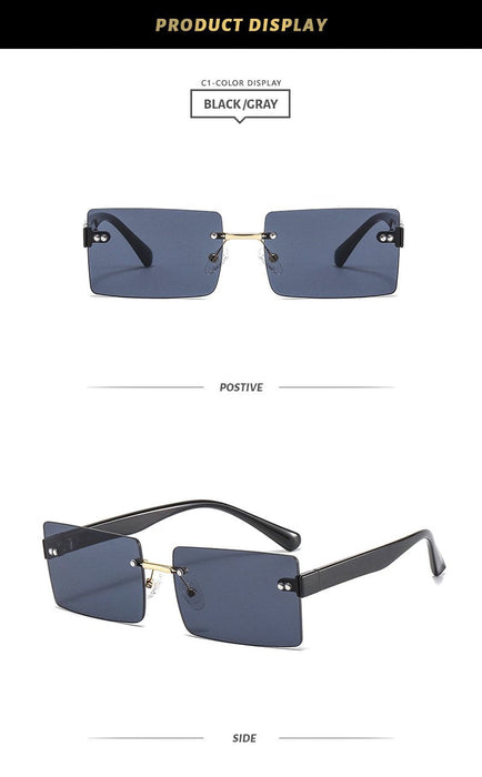 Square frameless colour candy Sunglasses