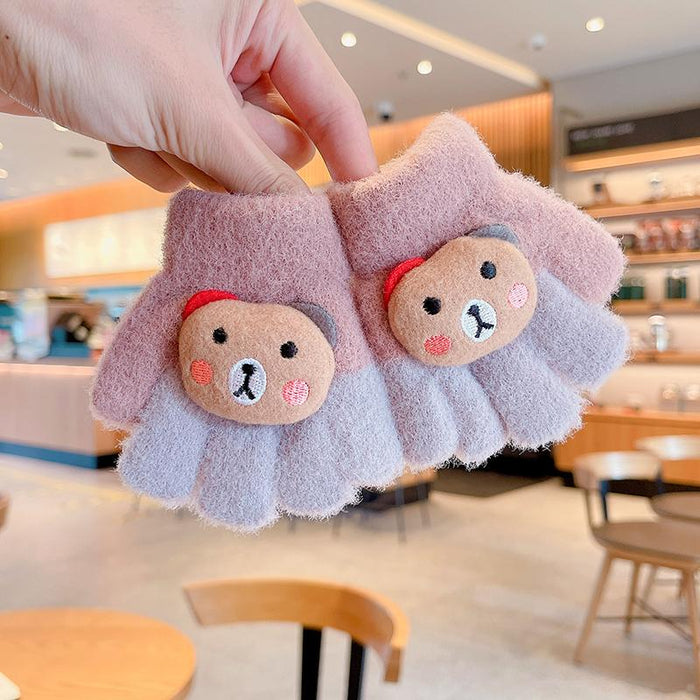 0-3 Years Old Winter Baby Cute Knitting Cartoon Gloves