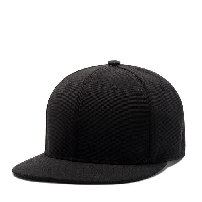 Black Breathable Simple Baseball Cap Solid Color Flat Brim Cap