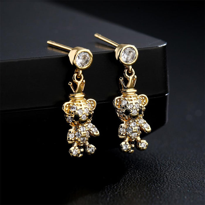 Ins Hot Sale Animal Earrings Gold Color Tiger Earrings