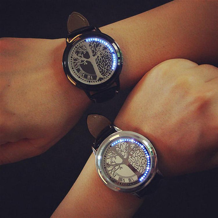 New Led Touch Watches Fashion Casual Creative Leather Watch