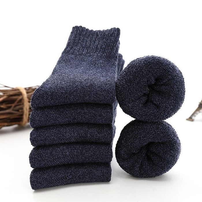 5 Pairs Thicken Wool Socks Men High Quality Towel Keep Warm Winter Socks