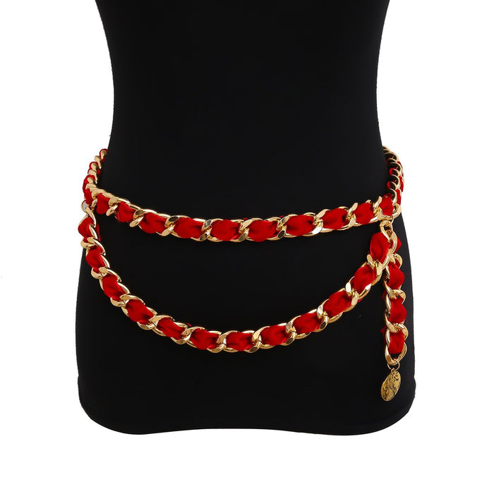 Exaggerated Flannel Waist Chain Retro Multi-layer Tassel Body Chain