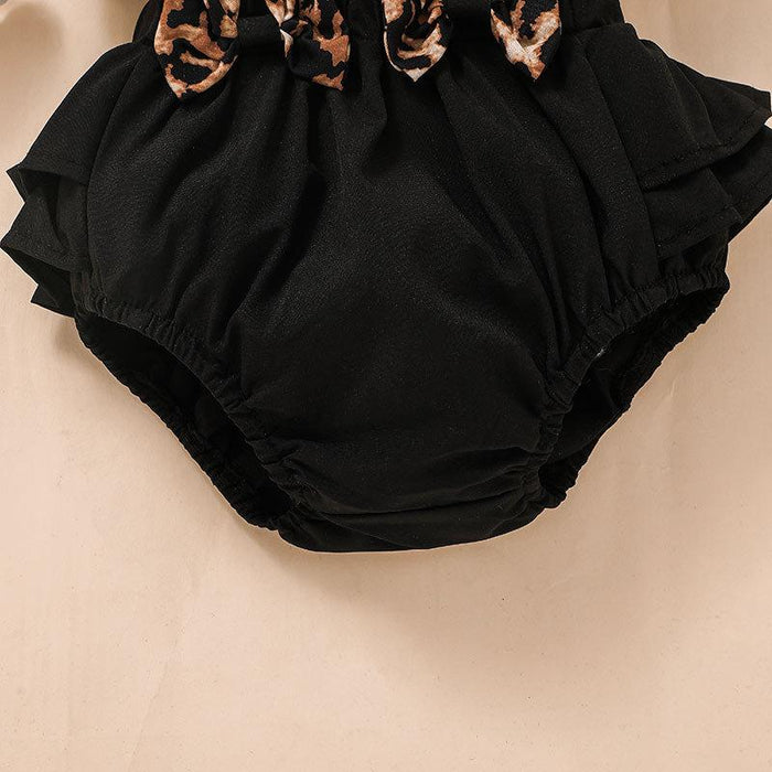 Baby Girls Cute Leopard Jumpsuit Set