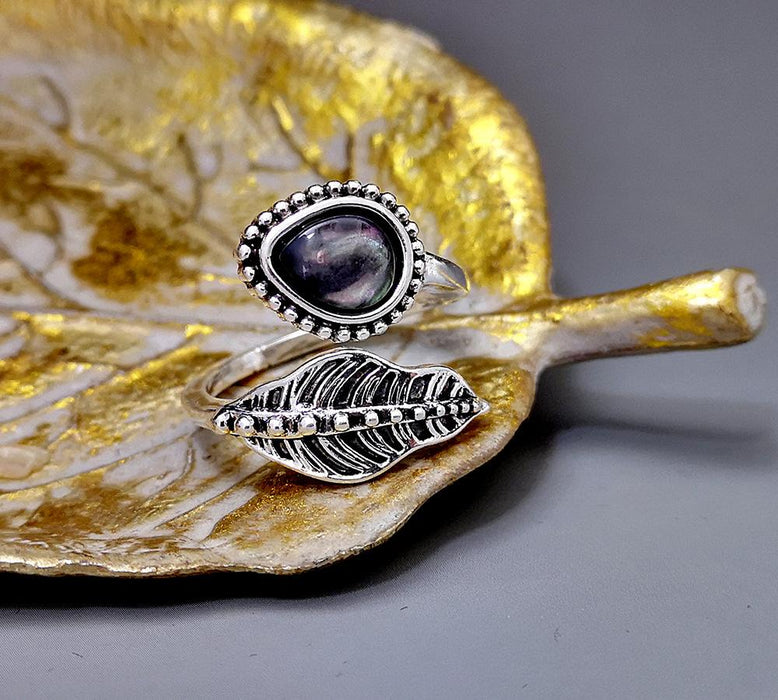 New Bohemian Leaf Shell Ring