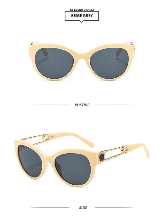 Cat's eye metal sunglasses