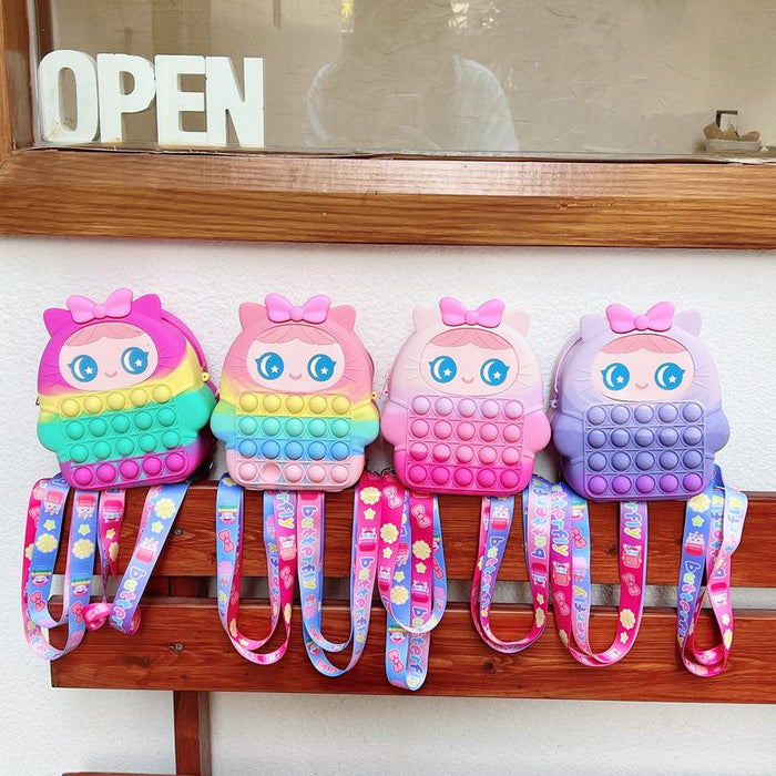 Backpack children's school bag shoulder silicone toys