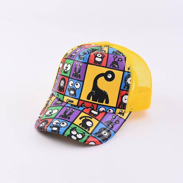 Cartoon Printed Children's Breathable Sunshade Mesh Cap