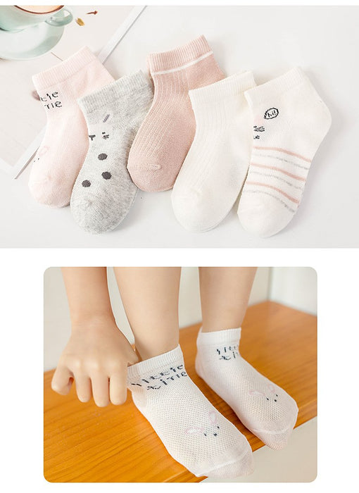 Spring Summer Children's Mesh Cartoon Cotton Boat Socks