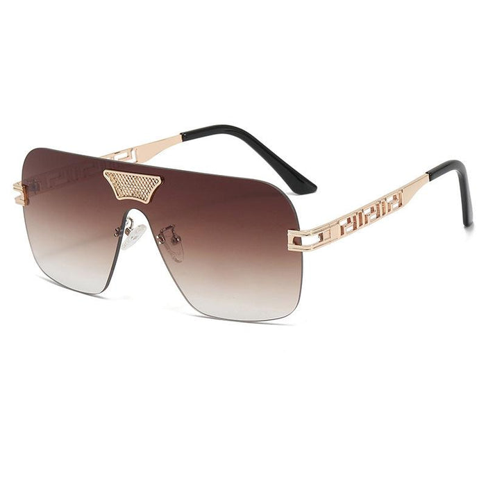 Metal integrated sheet chain frameless avant-garde Sunglasses