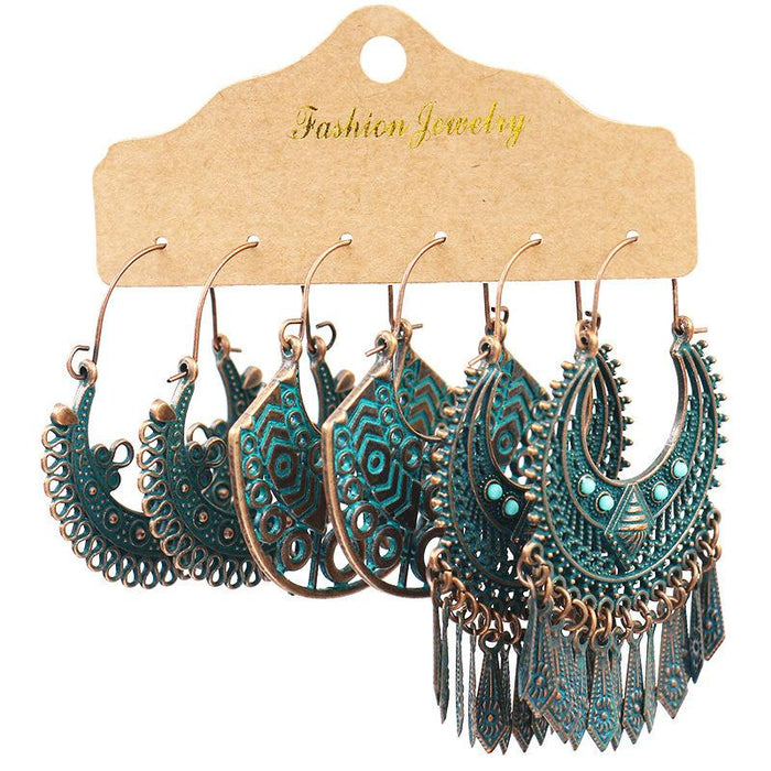 3 pairs/set Earrings Bohemian Style Jewelry X0X36216