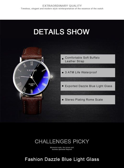 Yazole Watch Simple Style Quartz Watch Business Fashion Unique Leisure Leather Watches